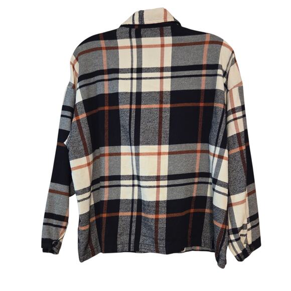 Madewell Flannel Bromley Shirt, Black & Ivory plaid Women's sz Medium - Picture 12 of 12